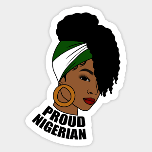 Nigeria Flag, Proud Nigerian Woman, African Sticker